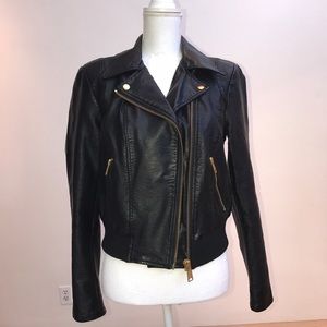 Free People Vegan Leather Bomber Jacket